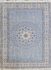 Silk & Fine Persian Nain Traditional Wool Rug 309 x 206 cm (10.14 x 6.76 ft)