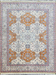 Silk & Fine Persian Nain Traditional Wool Rug 245 x 170 cm (8.04 x 5.58 ft)