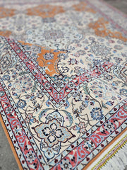 Silk & Fine Persian Nain Traditional Wool Rug 245 x 170 cm (8.04 x 5.58 ft)