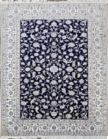 persian-nain-wool-rug-darkblue-full