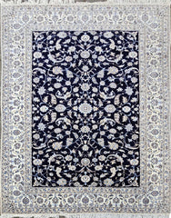 Silk & Fine Persian Nain Traditional Wool Rug 306 x 206 cm (10.04 x 6.76 ft)