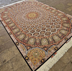 Silk & Fine Persian Tabriz Traditional Wool Rug 300 x 204 cm (9.84 x 6.69 ft)