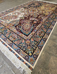 Silk & Fine Persian Tabriz Traditional Wool Rug 308 x 198 cm (10.1 x 6.5 ft)