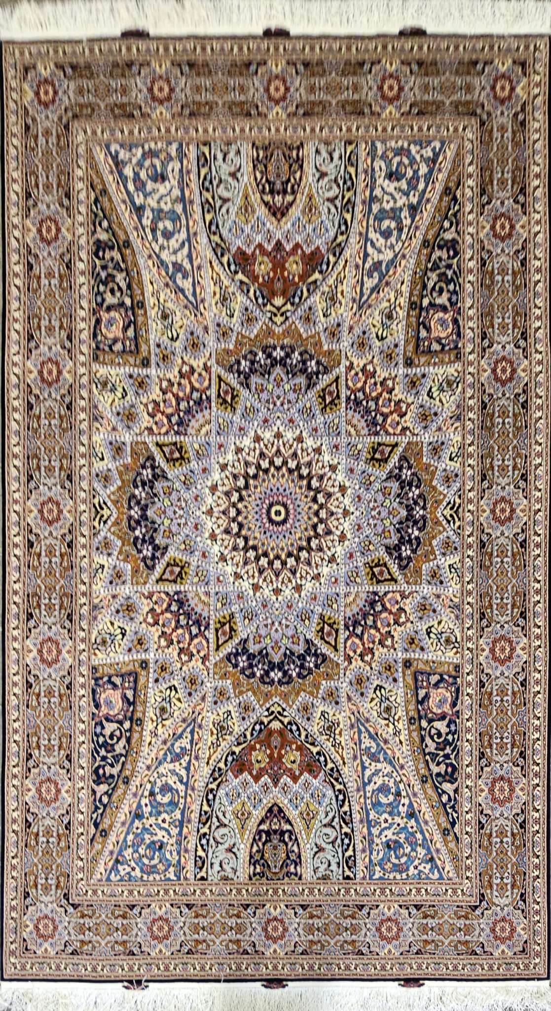 Silk & Fine Persian Tabriz Traditional Wool Rug 308 x 205 cm (10.10 x 6.72 ft)