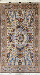 Silk & Fine Persian Tabriz Traditional Wool Rug 308 x 205 cm (10.10 x 6.72 ft)