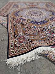 Silk & Fine Persian Tabriz Traditional Wool Rug 308 x 205 cm (10.10 x 6.72 ft)