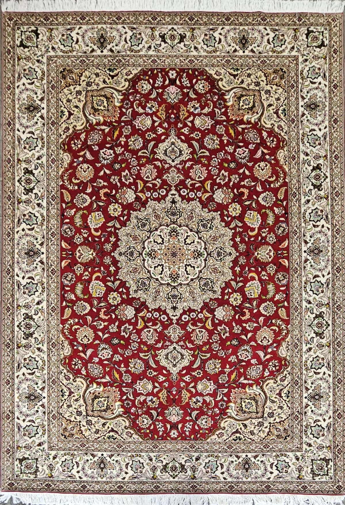 Silk & Fine Persian Tabriz Traditional Wool Rug 300 x 204 cm (9.84 x 6.69 ft)