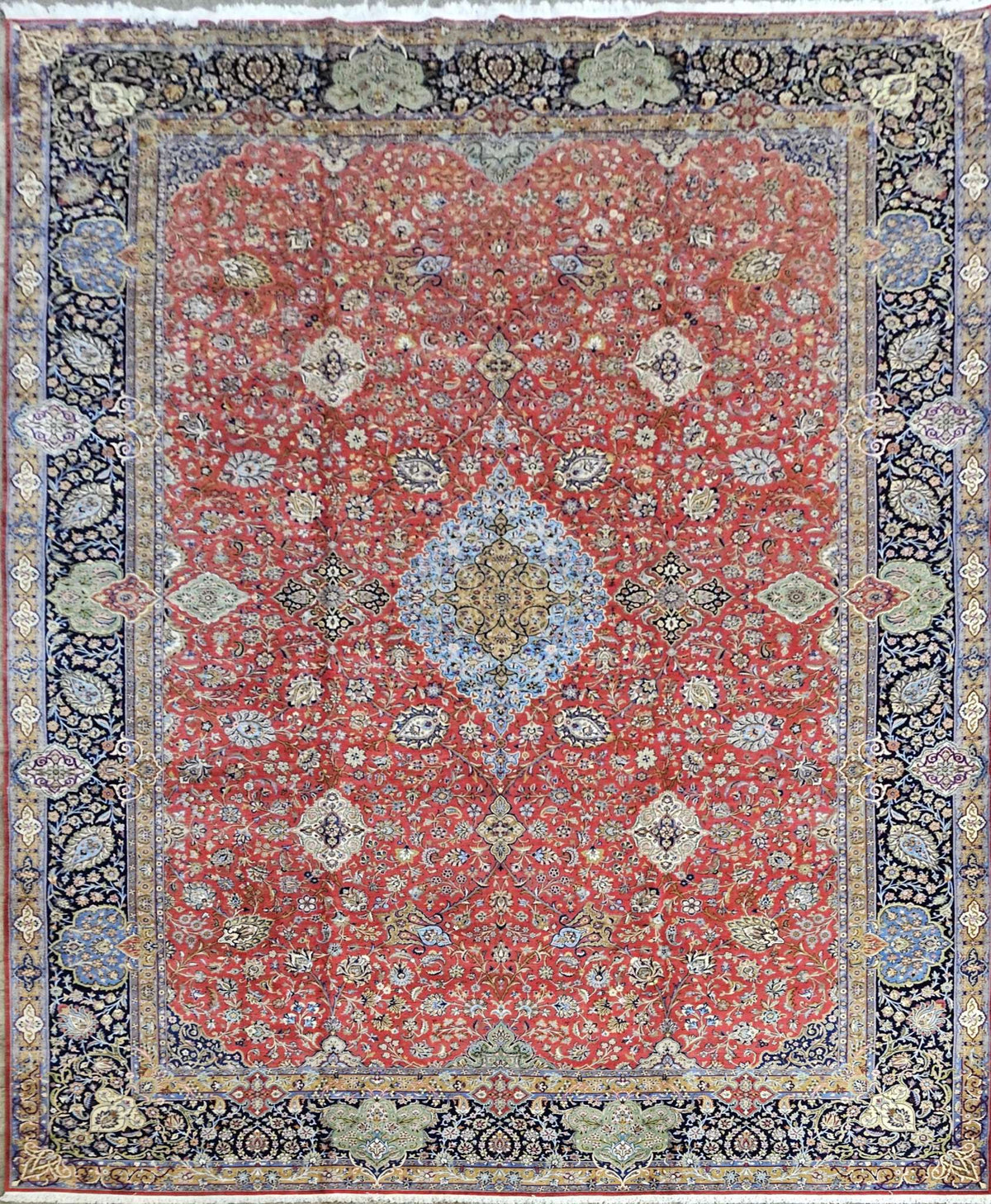 Silk & Fine Persian Qum Traditional Wool Rug 610 x 410 cm (20.01 x 13.45 ft)