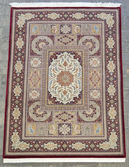 Silk & Fine Persian Qum Traditional Wool Rug 313 x 225 cm (10.27 x 7.38 ft)