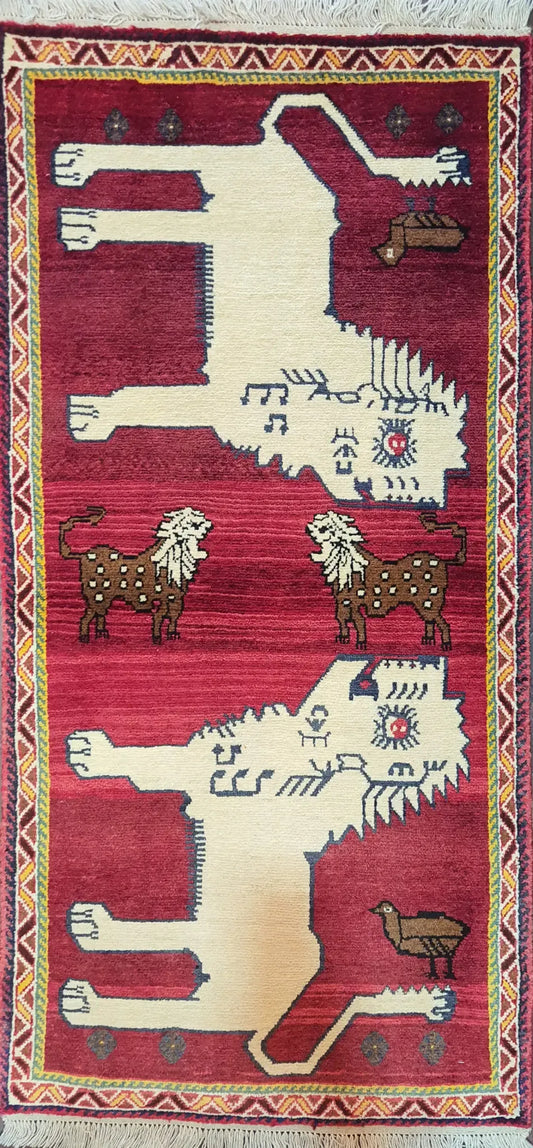 Persian Qashqai Tribal Rug 148 x 72 cm (4.86 x 2.36 ft)