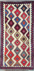 Old Persian Shiraz Qashqai Wool Rug 150 x 79 cm (4.92 x 2.59 ft)