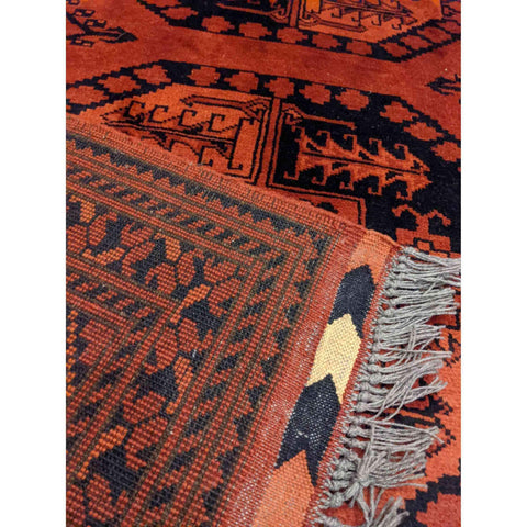 203 x 123 cm fine Afghan natural dye Tribal Red Rug - Rugoutlet