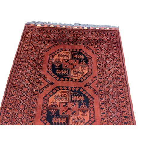 203 x 123 cm fine Afghan natural dye Tribal Red Rug - Rugoutlet