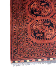 203 x 123 cm fine Afghan natural dye Tribal Red Rug - Rugmaster