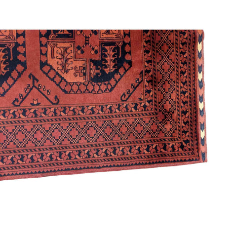 203 x 123 cm fine Afghan natural dye Tribal Red Rug - Rugoutlet
