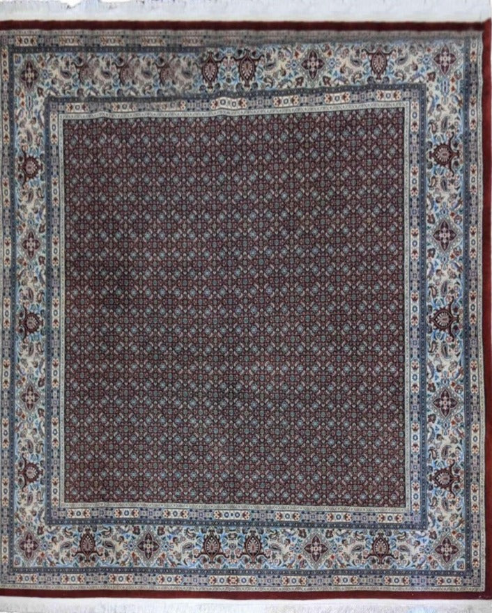 203 x 226 cm Mashad Mood Geometric Brown Rug - Rugoutlet