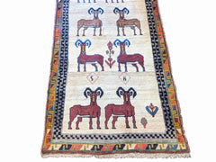 204 x 115 cm Persian Gabbeh nomadic Tribal Brown Rug - Rugmaster