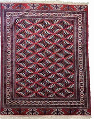 204 x 134 cm fine handmade turkomen Tribal Red Rug - Rugmaster