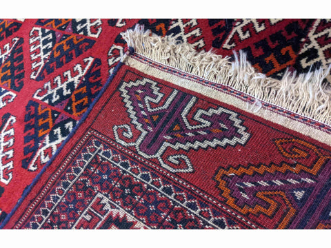 204 x 134 cm fine handmade turkomen Tribal Red Rug - Rugoutlet