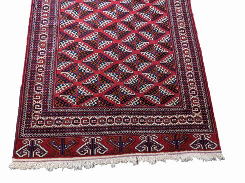 204 x 134 cm fine handmade turkomen Tribal Red Rug - Rugoutlet