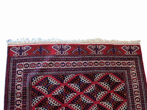 204 x 134 cm fine handmade turkomen Tribal Red Rug - Rugoutlet