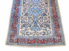 204 x 147 cm Fine silk and wool Persian Isfahan Traditional Red Rug - Rugoutlet