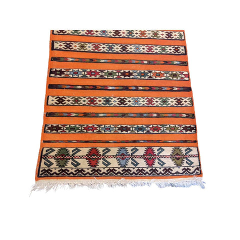 205 x 100 cm Mushwani Tribal Orange Rug - Rugmaster