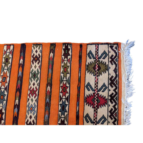 205 x 100 cm Mushwani Tribal Orange Rug - Rugmaster