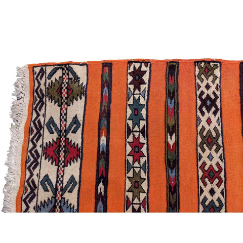 205 x 100 cm Mushwani Tribal Orange Rug - Rugmaster