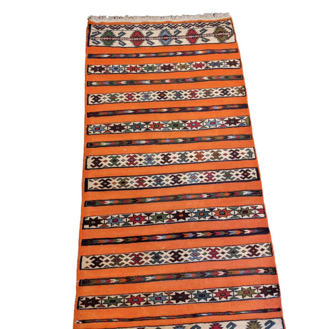205 x 100 cm Mushwani Tribal Orange Rug - Rugmaster