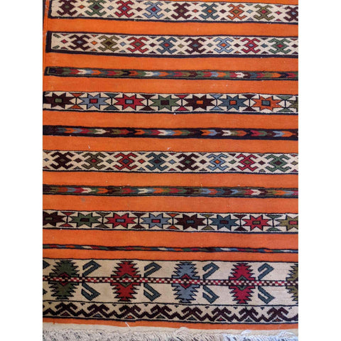 205 x 100 cm Mushwani Tribal Orange Rug - Rugmaster