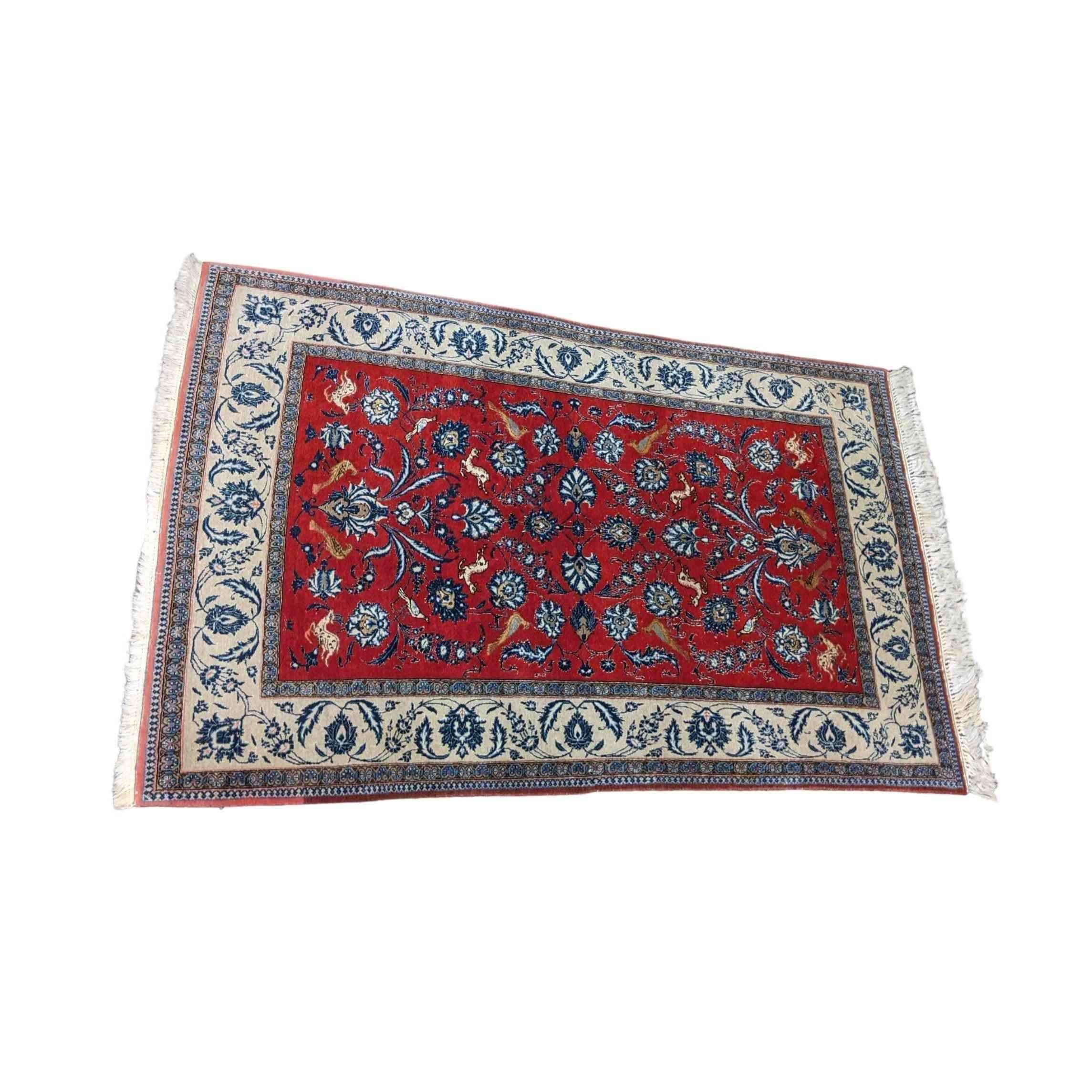 205 x 130 cm Fine Qum Traditional Red Rug - Rugmaster