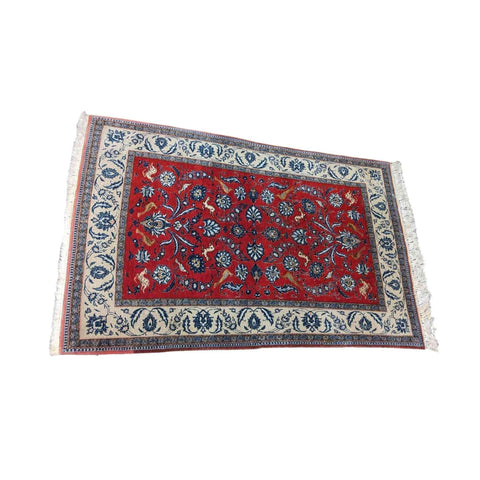205 x 130 cm Fine Qum Traditional Red Rug - Rugoutlet
