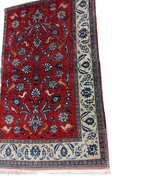 205 x 130 cm Fine Qum Traditional Red Rug - Rugoutlet