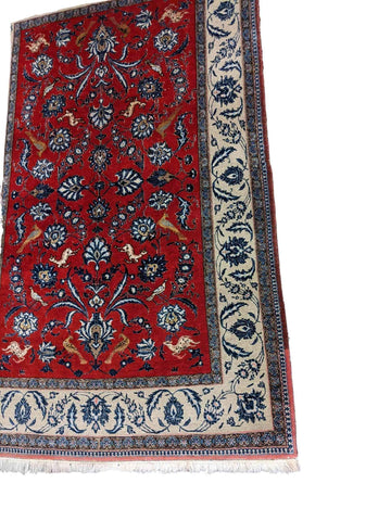 205 x 130 cm Fine Qum Traditional Red Rug - Rugmaster