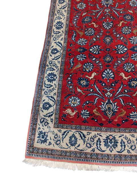205 x 130 cm Fine Qum Traditional Red Rug - Rugmaster
