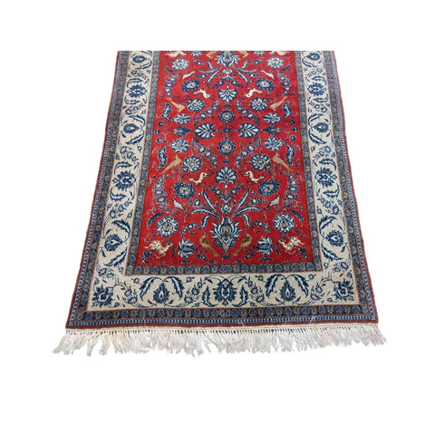 205 x 130 cm Fine Qum Traditional Red Rug - Rugoutlet