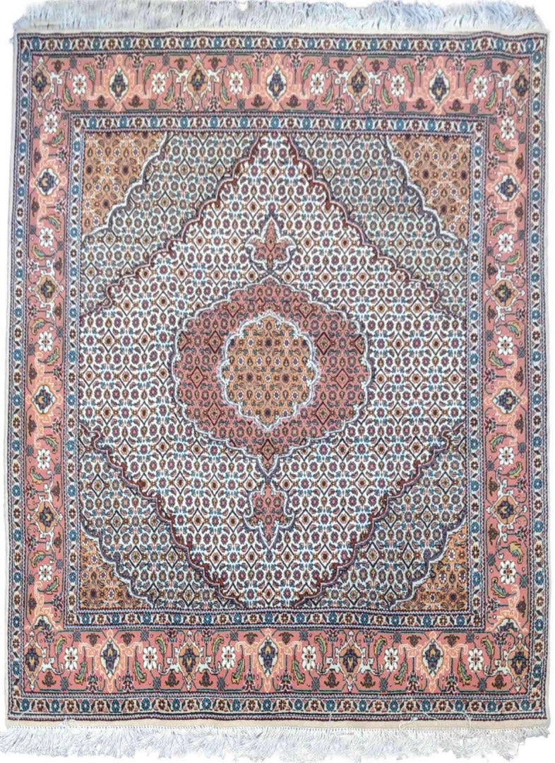 205 x 150 cm Tabriz Traditional White Rug - Rugmaster