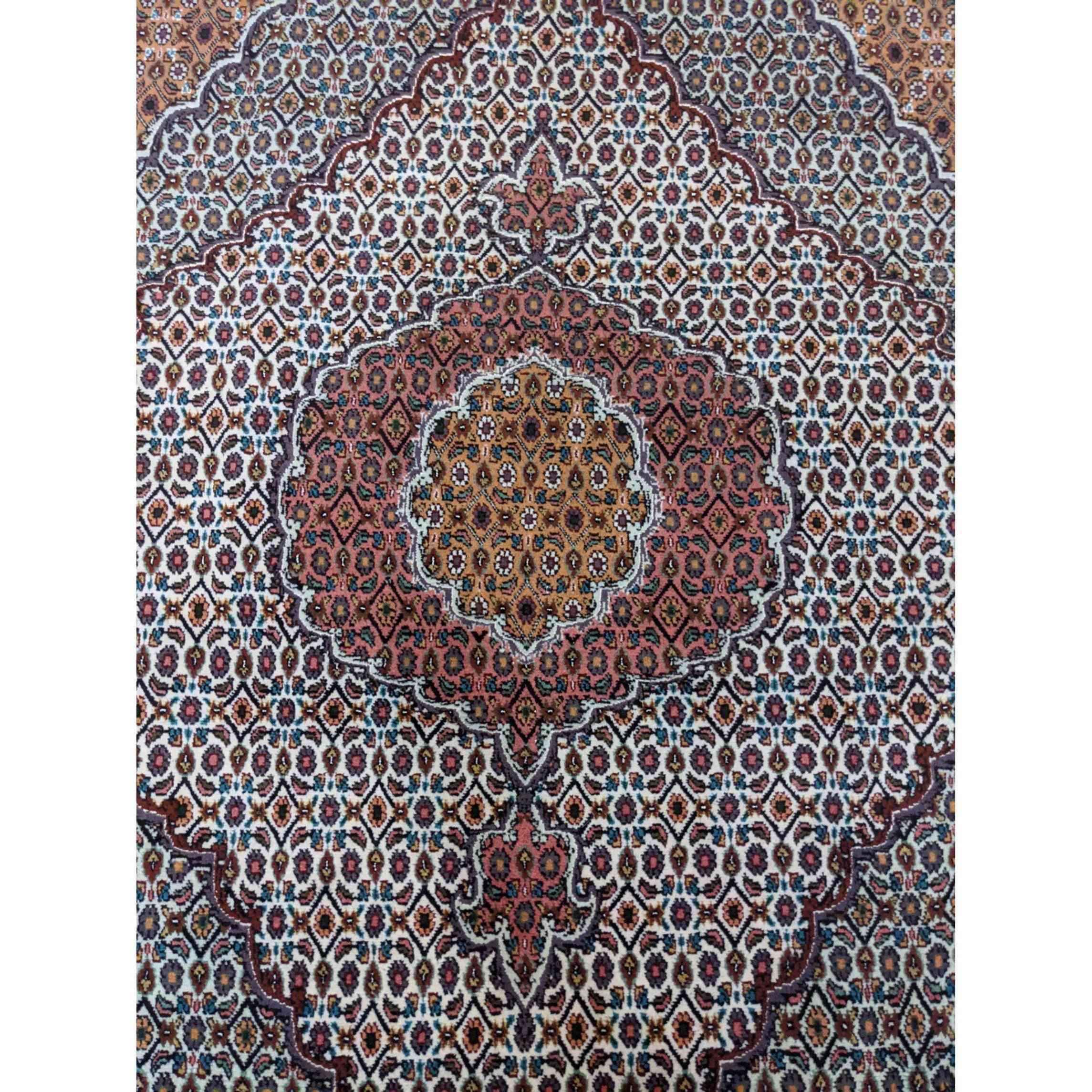 205 x 150 cm Tabriz Traditional White Rug - Rugmaster