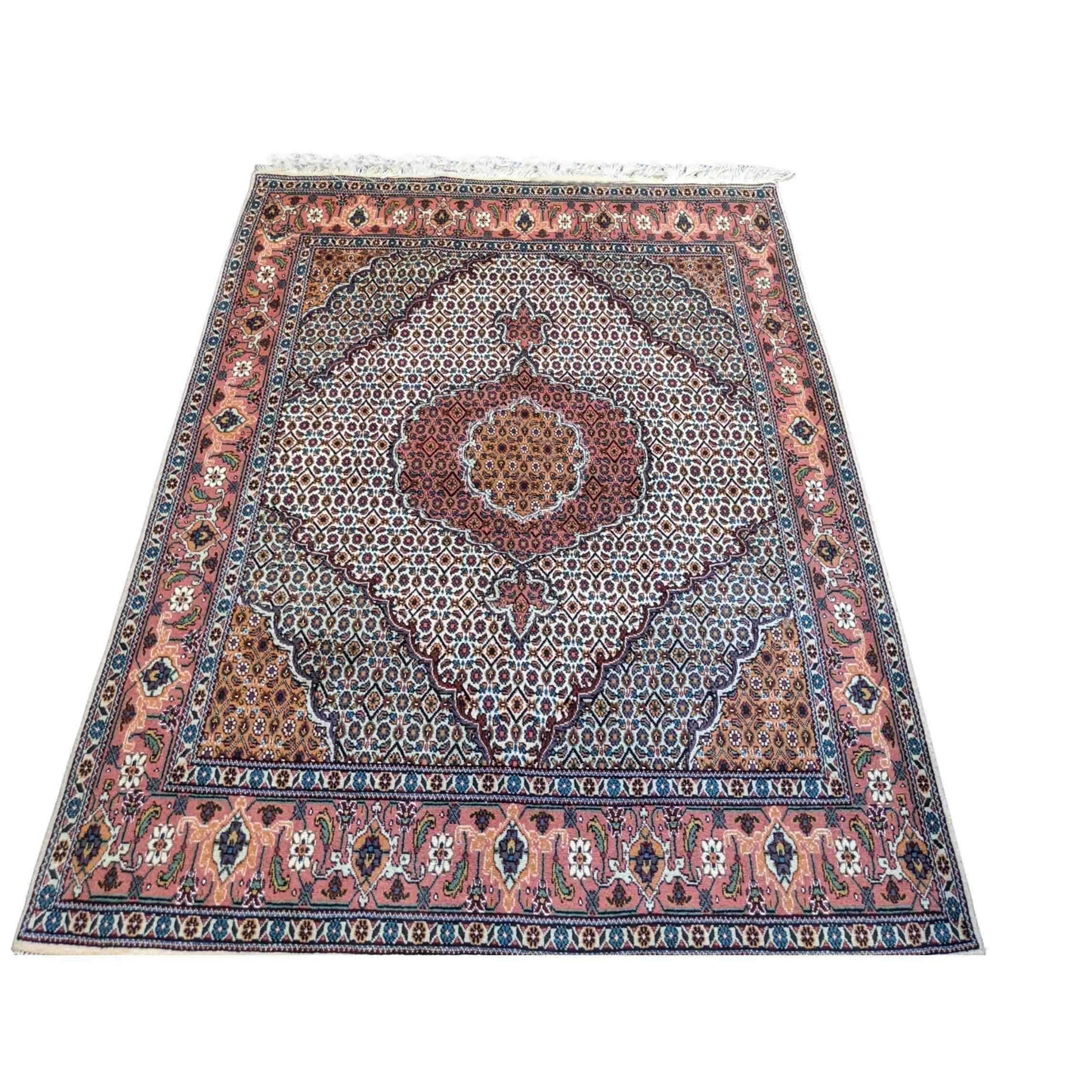 205 x 150 cm Tabriz Traditional White Rug - Rugoutlet