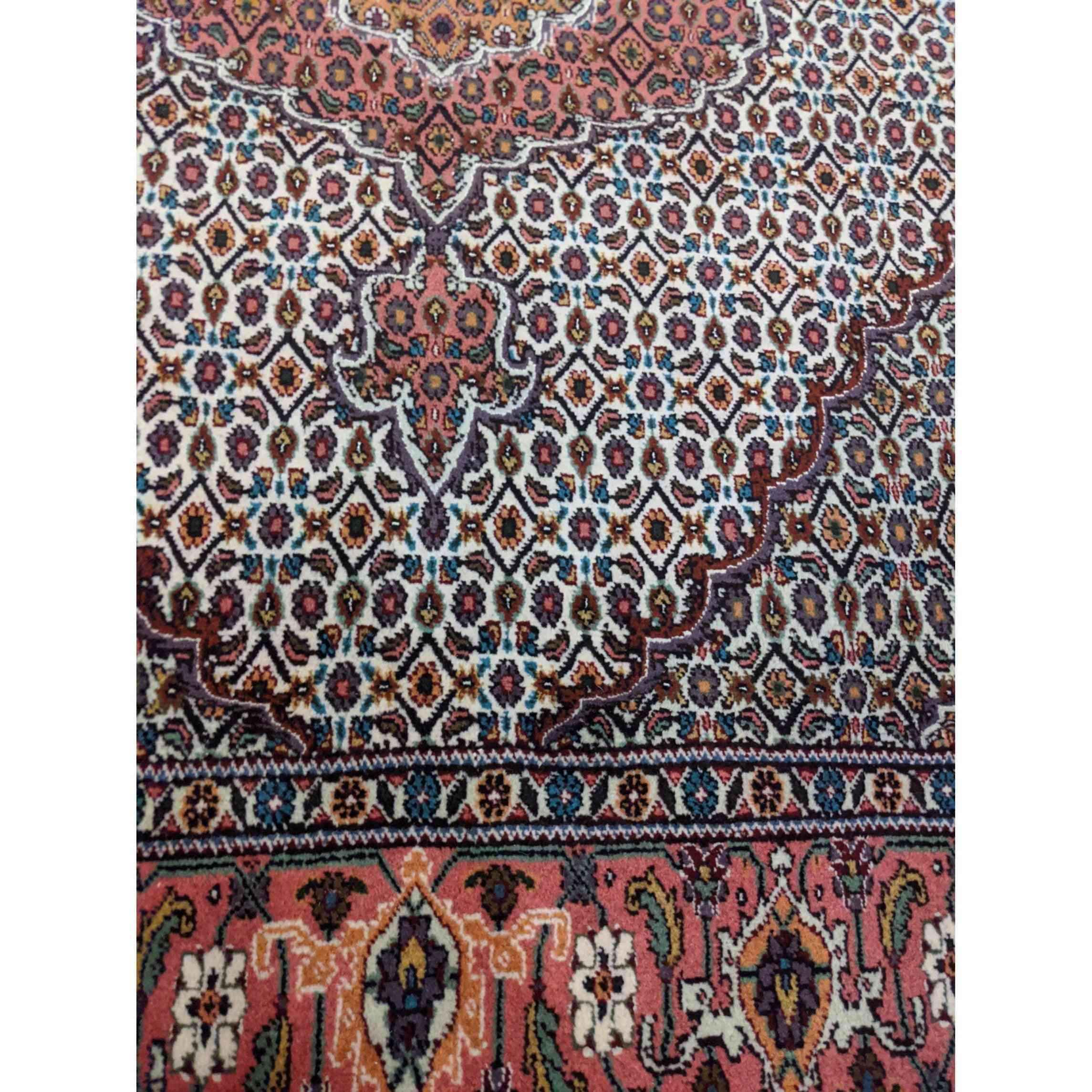 205 x 150 cm Tabriz Traditional White Rug - Rugoutlet