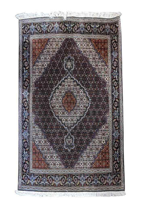 206 x 156 cm Tabriz Traditional Black Rug - Rugmaster