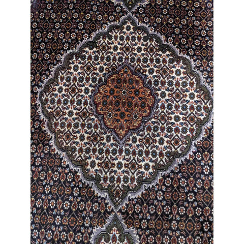 206 x 156 cm Tabriz Traditional Black Rug - Rugmaster