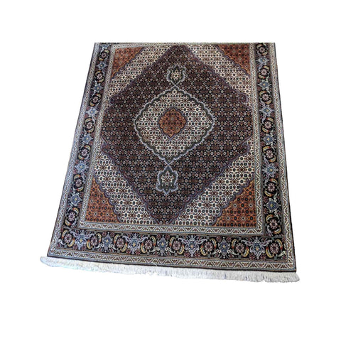206 x 156 cm Tabriz Traditional Black Rug - Rugmaster