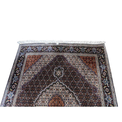 206 x 156 cm Tabriz Traditional Black Rug - Rugmaster