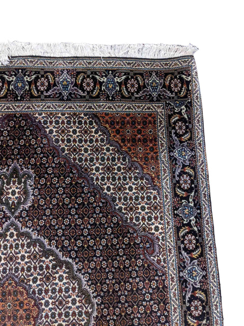 206 x 156 cm Tabriz Traditional Black Rug - Rugmaster