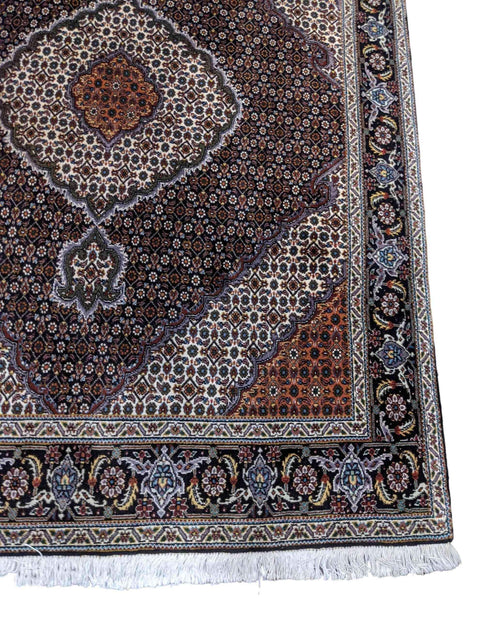 206 x 156 cm Tabriz Traditional Black Rug - Rugmaster