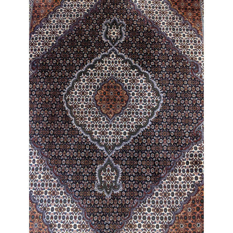 206 x 156 cm Tabriz Traditional Black Rug - Rugmaster