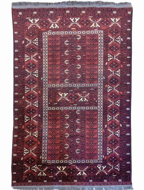 207 x 102 cm Afghan Khan Tribal Purple Rug - Rugoutlet
