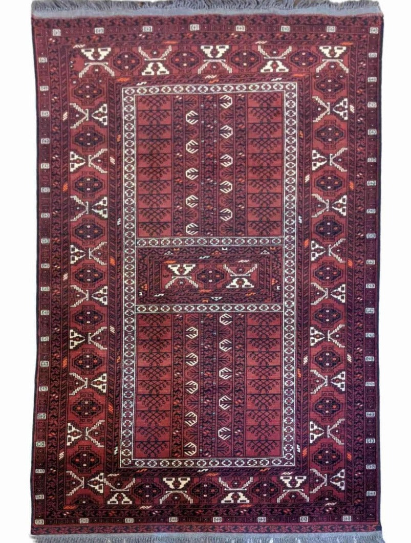 207 x 102 cm Afghan Khan Tribal Purple Rug - Rugoutlet